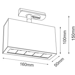 Spot A - Glare track 5 - Czarny - Szynoprzewód 1F 230V 3000K (6322) - Brosline