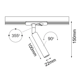 Spot Ace track 22 - Biały - Szynoprzewód 1F 230V (6251) - Brosline