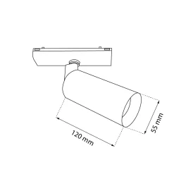 Spot magnetyczny Komassa Slim (system Komatsu Slim) - Czarny - 48V 18W 1440lm (55 mm) 3000K (6065) - Shilo