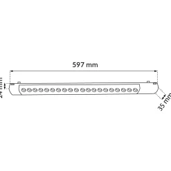 Spot magnetyczny Komatsu Slim dot - Czarny - 48V 20W 600lm (600 mm) 4000K (6056) - Shilo