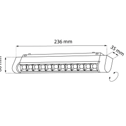 Spot magnetyczny Komatsu Slim dot move - Czarny - 48V 12W 960lm (236 mm) 4000K (6060) - Shilo