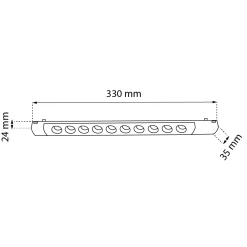 Spot magnetyczny Komatsu Slim dot - Czarny - 48V 10W 800lm (330 mm) 4000K (6054) - Shilo