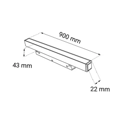 Spot magnetyczny Komatsu - Czarny (900 mm) 48V 30W 2400lm 4000K (6550) - Shilo