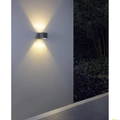 SQUARE TURN, QT14, lampa ścienna outdoor, kolor srebrnoszary, maks. 42W, IP44 (1000335) - SLV