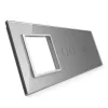 Srebrna ramka szklana LIVOLO z miejscem do dwóch podwójnych włączników dotykowych (7022G-64) LIVOLO