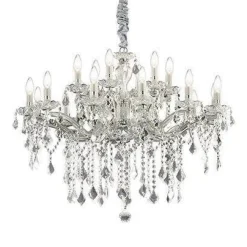 Srebrny żyrandol FLORIAN SP18 (75150) Ideal Lux - 18 "świeczek"