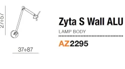 stelaż do kinkietu Zyta S ALU (podstawa) kolor aluminium (MB2300-S-ALU) Azzardo
