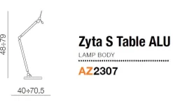 stelaż do lampy Zyta S ALU biurkowa / stołowa (podstawa) kolor aluminium (MT2300-S-ALU) Azzardo