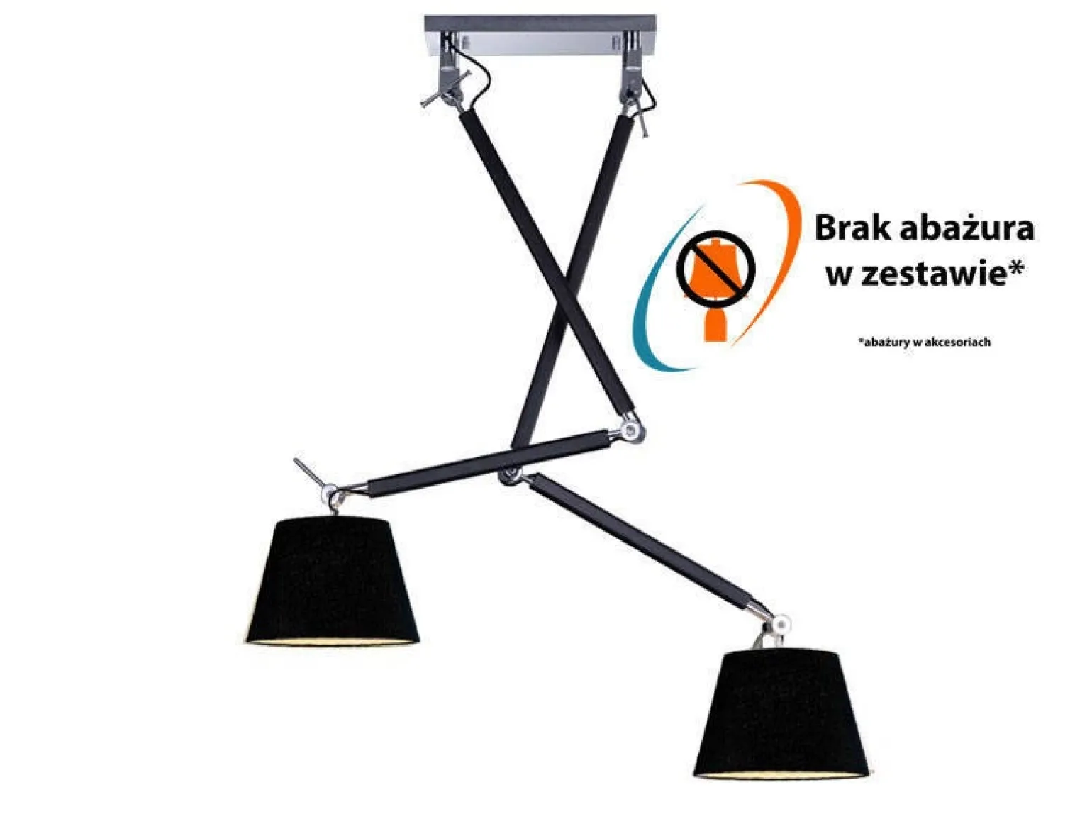 stelaż do lampy Zyta 2S wisząca (podstawa) kolor czarny (MD2300-2S) Azzardo