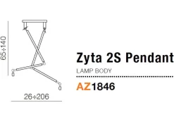 stelaż do lampy Zyta 2S wisząca (podstawa) kolor czarny (MD2300-2S) Azzardo