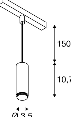 Stelaż LALU® do wiszącej lampy szynowej , 48 V, Led Base, Mix&Match biała (1007748) - SLV