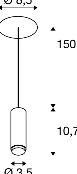 Stelaż LALU® do oprawy wiszącej, do wbudowania, Led Base Mix&Match, 150 cm, czarna (1007548) - SLV