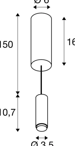 Stelaż LALU® do oprawy wiszącej Led Base, Mix&Match, 150 cm, czarny (1007518) - SLV