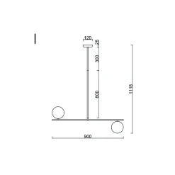 SUGURI A czarna lampa sufitowa w rozmiarze L z podwyższoną szczelnością IP44 (SGA122RS36) - Ummo