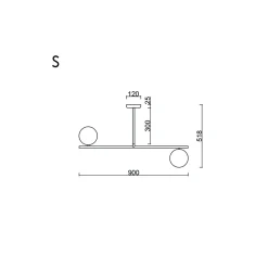 SUGURI C czarna lampa sufitowa w rozmiarze S (SGC322R03) - Ummo