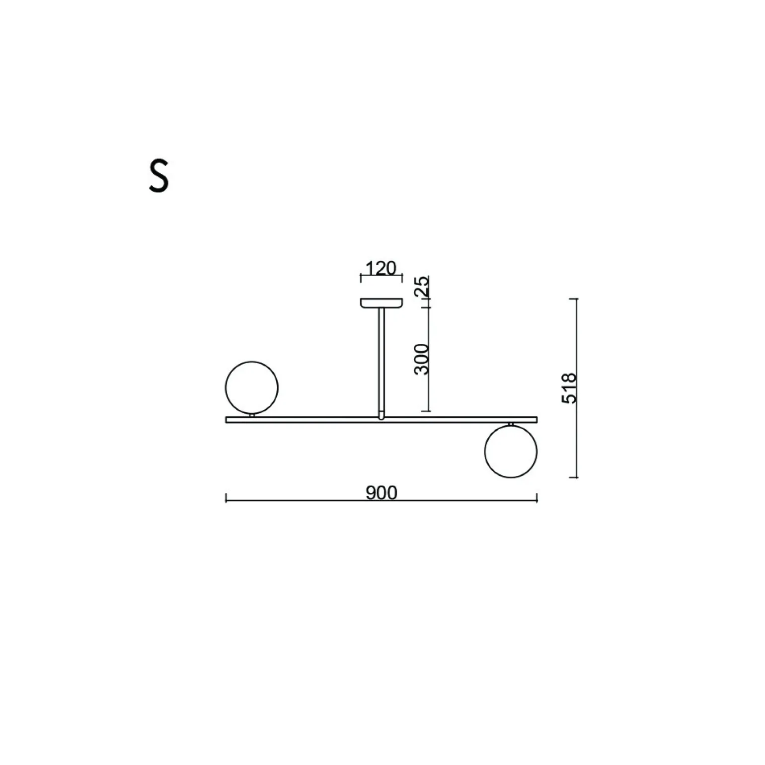 SUGURI C czarna lampa sufitowa w rozmiarze S (SGC322R03) - Ummo