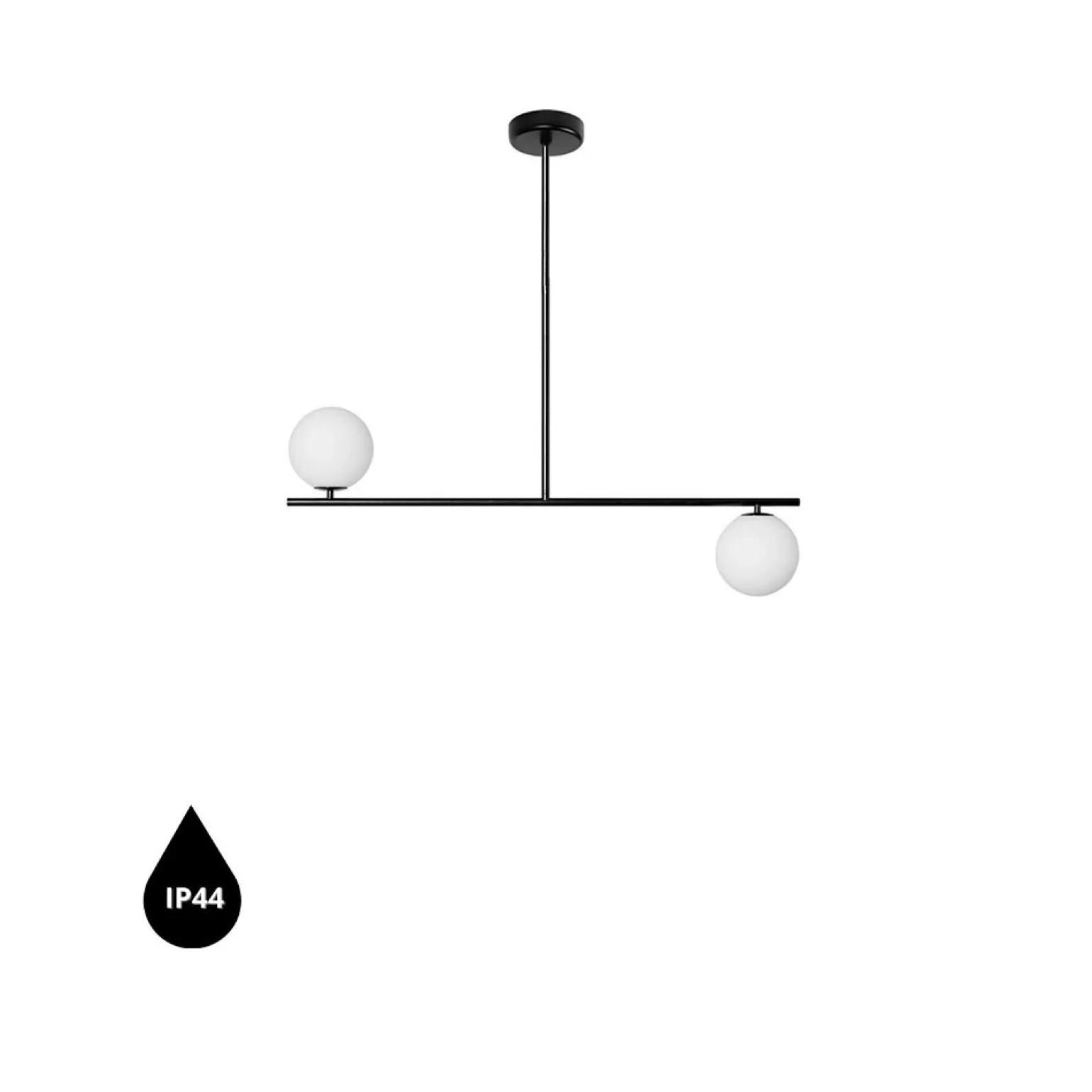 SUGURI C czarna lampa sufitowa w rozmiarze M z podwyższoną szczelnością IP44 (SGC322RS6) - Ummo