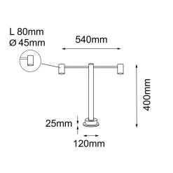Słupek ogrodowy Niseko - Antracyt (400 mm) (9921) - Shilo Garden