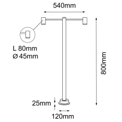 Słupek Ogrodowy Niseko - Antracyt (800 mm) (9922) - Shilo Garden