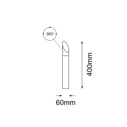 Słupek ogrodowy Saga - Antracyt (400 mm) (9918) - Shilo Garden