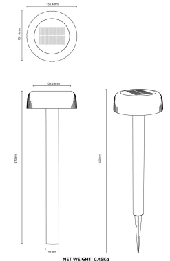 Słupek solarny wbijany w grunt BLUET LAMPA OGRODOWA ZEWNĘTRZNA (PT33111) - Zuma Line