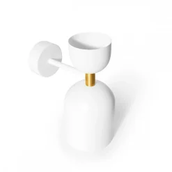 SUPURU W biała regulowana lampa ścienna / kinkiet z mosiężną rurką (SUK13010) - Ummo