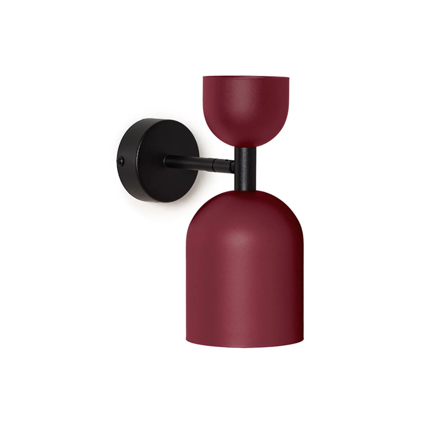 SUPURU W burgundowa regulowana lampa ścienna / kinkiet z czarną rurką (SUK14020) - Ummo