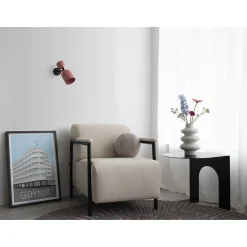 SUPURU W burgundowa regulowana lampa ścienna / kinkiet z czarną rurką (SUK14020) - Ummo