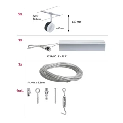 System linkowy ClearLED 5x4W Czarny/Chrom 12VDC tworzywo sztuczne (PL94457) - Paulmann