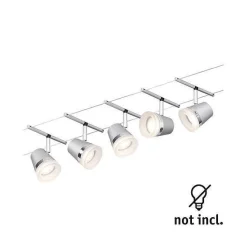 System linkowy DC zest Cone max5x10W Chrom mat/Chrom GU5,3 12V DC 60VA twszt/met (PL94459) - Paulmann