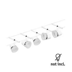 System linkowy DC zest Cone max5x10W Biały mat/Chrom GU5,3 12V DC 60VA twszt/met (PL94461) - Paulmann