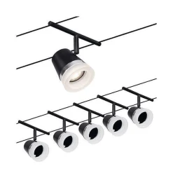 System linkowy DC zest Cone max5x10W Cz mat/Chrom GU5,3 12V DC 60VA twszt/met (PL94463) - Paulmann