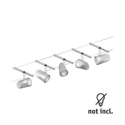 System linkowy DC zest Cup max5x10W Chrom mat/Chrom GU5,3 12V DC 60VA twszt/met (PL94465) - Paulmann