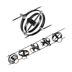 System linkowy zestaw Cardan max5x10W GU5,3 Czarny mat/Chrom 12V DC 60VA twszt/metal (PL94440) - Paulmann