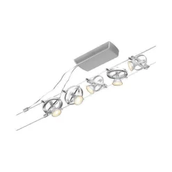 System linkowy zestaw Cardan max5x10W GU5,3 Chrom mat/Chrom 12V DC 60VA twszt/metal (PL94436) - Paulmann