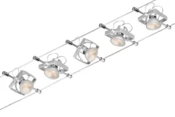 System linkowy zestaw MacII max5x10W GU5,3 Chrom mat/Chrom 12V DC 60VA twszt/metal (PL94430) - Paulmann