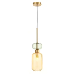 Szklana lampa wisząca MOLLY AMBER 1xE14 (ML1823) - Milagro