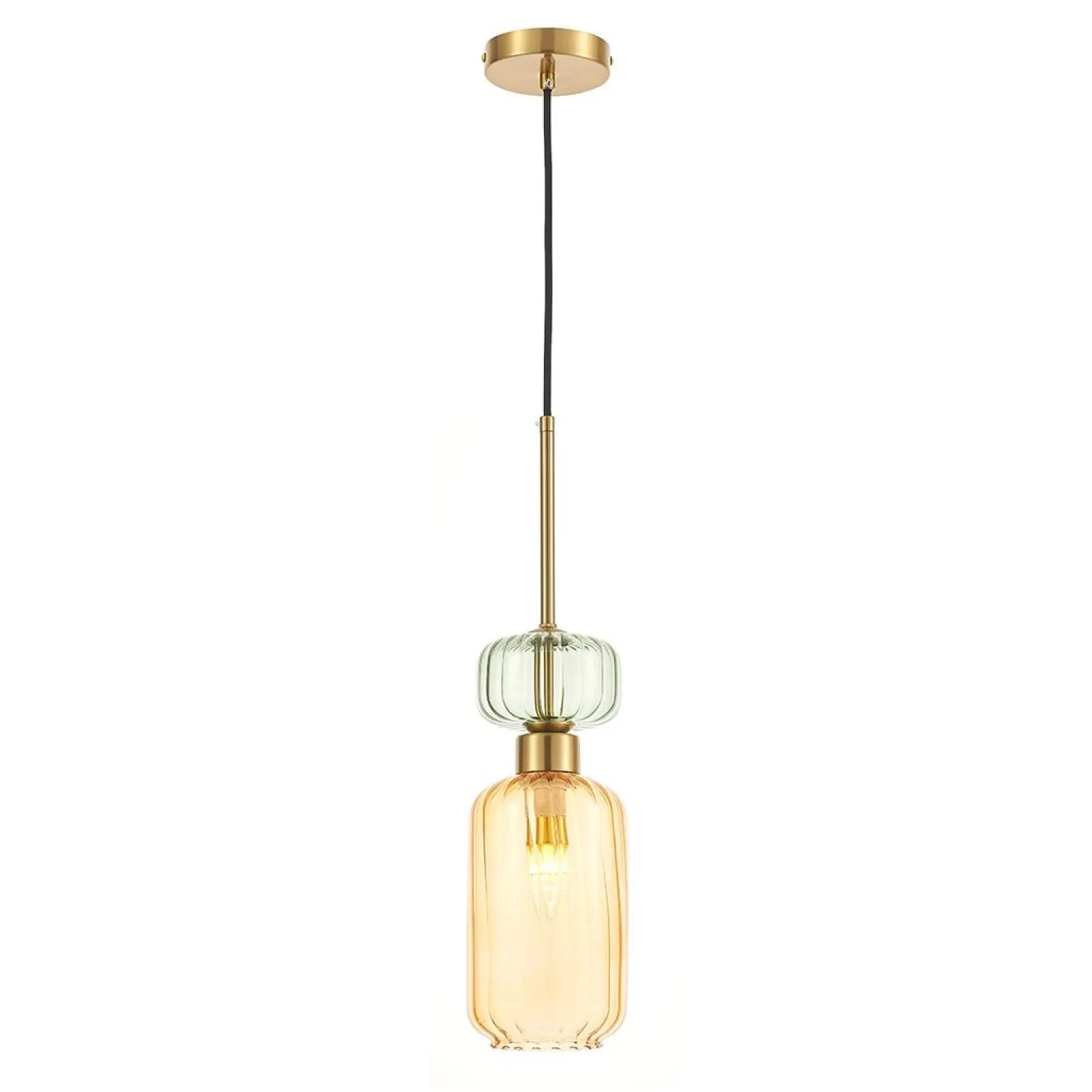 Szklana lampa wisząca MOLLY AMBER 1xE14 (ML1823) - Milagro