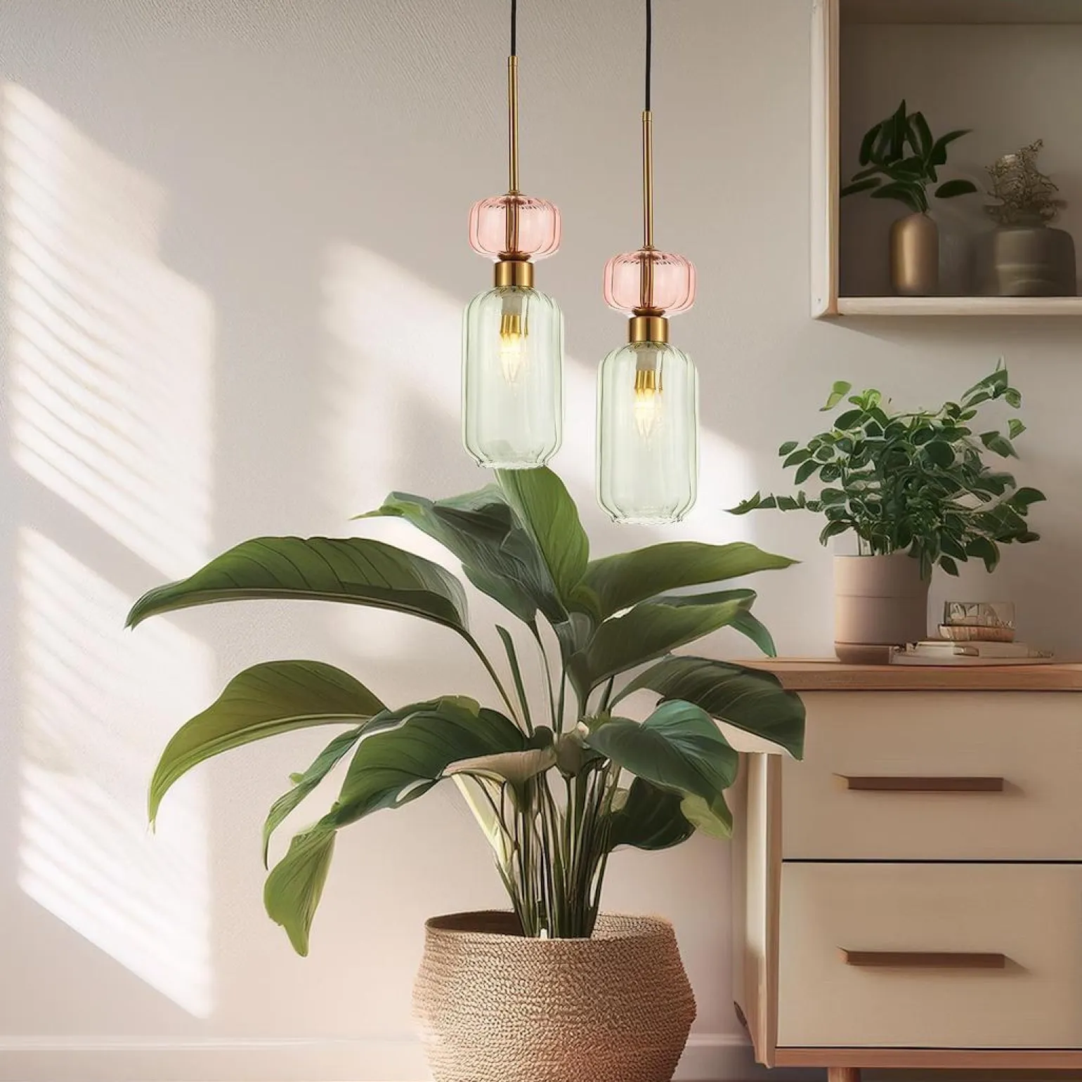 Szklana lampa wisząca MOLLY GREEN 1xE14 (ML1824) - Milagro