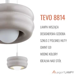 Szklana pojedyncza lampa wisząca TEVO (8814) - Argon