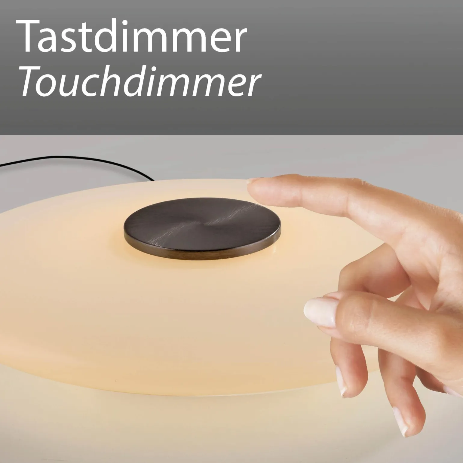 Szklana stołowa lampa z dotykowym ściemniaczem PURE VITRUM Brązowa (4080-34) - Paul Neuhaus