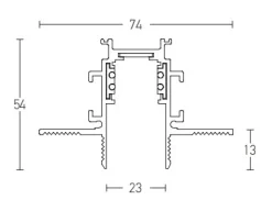 Szyna magnetyczna wpuszczana MAGNETIC TRIMLESS DEEP 2m czarna (2083B-2) - Zambelis