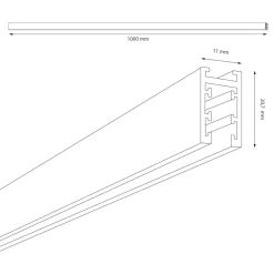 Szyna natynk magnetic track 5mm 100cm (ML2158) - Milagro