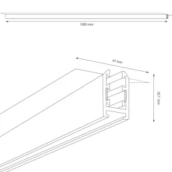 Szyna podtynk magnetic track 5mm 100cm (ML2161) - Milagro