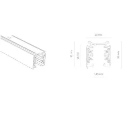 Szyno-przewód CTLS TRACK, 3 CIRCUIT, biały, 2 Metry trójobwodowy (8717) - Nowodvorski
