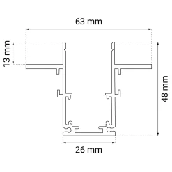 Szynoprzewód magnetyczny podtynkowy Komatsu 48V - Biały (1 m) (6500) - Shilo