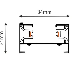 Szynoprzewód natynkowy 1F 230V - Czarny (900 mm) (6302) - Brosline