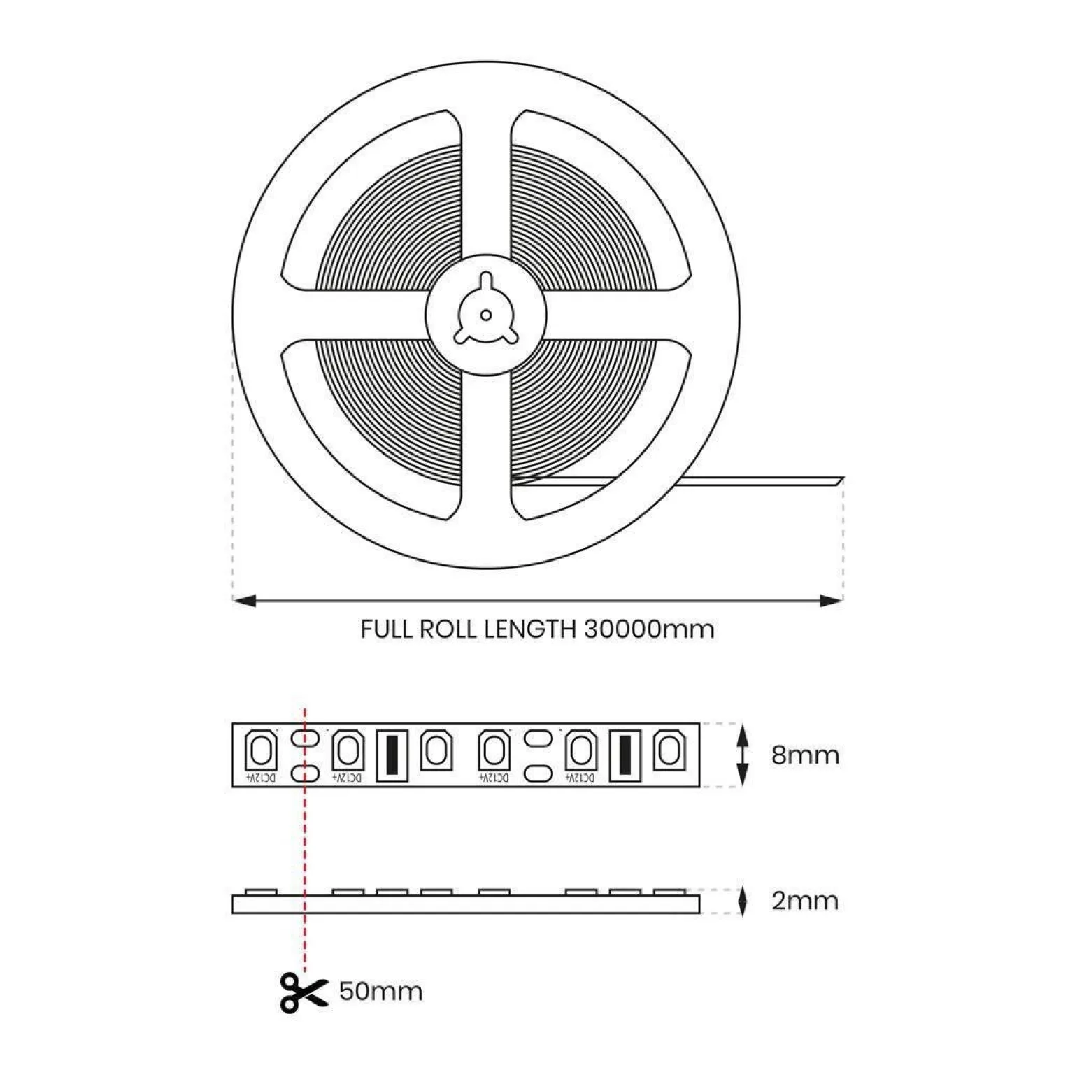 Taśma COB 320/m 4000K IP20 30m (EKPL633) - Eko-Light