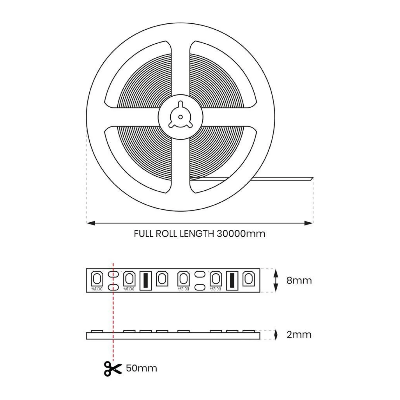 Taśma COB 480/m 6500K IP20 24V 30m (EKPL450) - Eko-Light