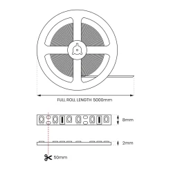 Taśma COB 320/m 3000K IP20 12V 5m (EKPL1070) - Eko-Light